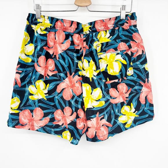 Calvin Klein Mens Tropical Hawaiian Hibiscus Print Quick Dry Swim Trunks Size L - Picture 9 of 9